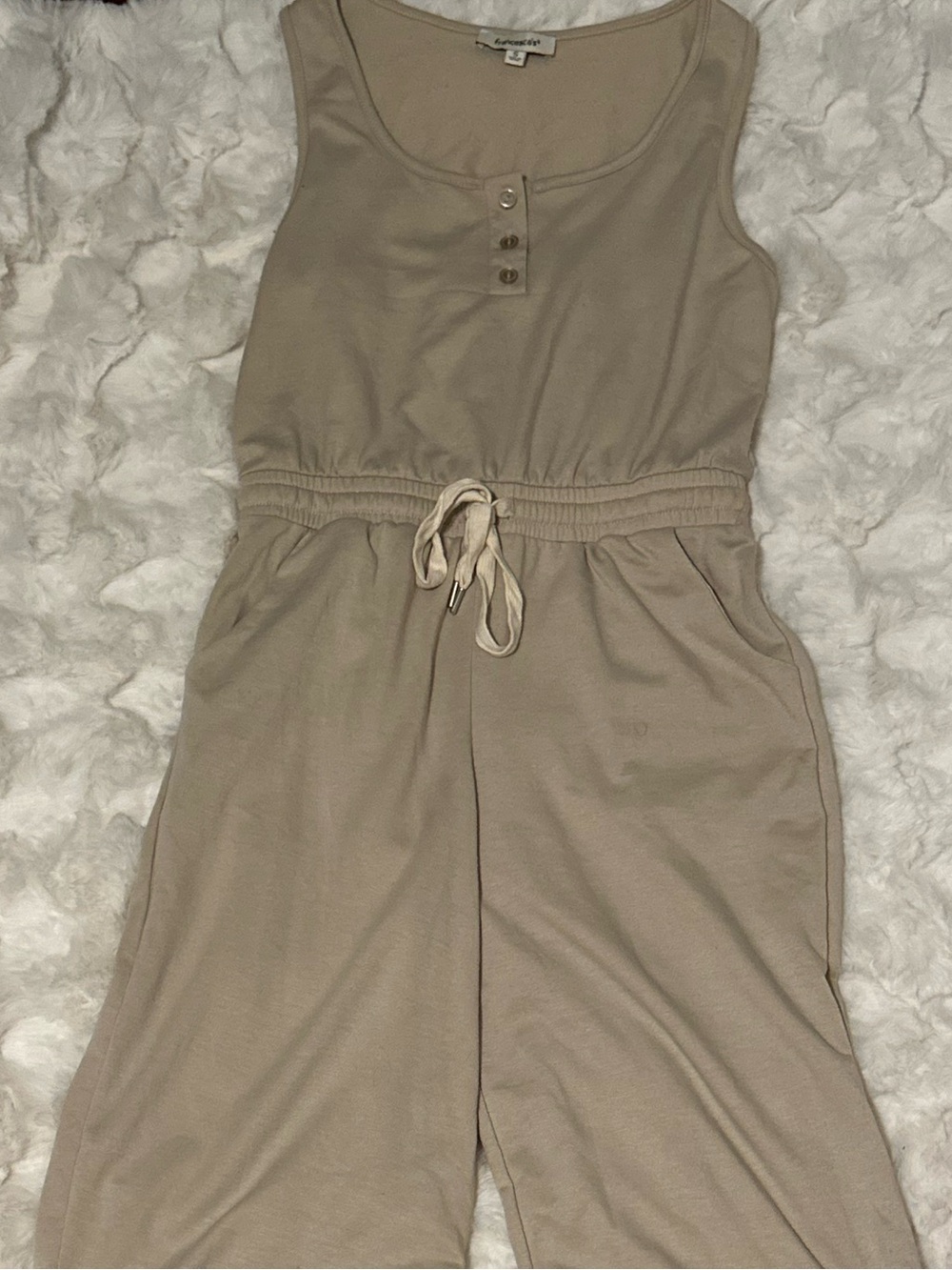 Francesca’s Juliana Henley Soft Jumpsuit- Sleeveless Drawstring Waist- Women’s - Picture 3 of 6